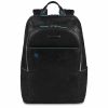 Small size, computer backpack with iPad® Blue Square - Black