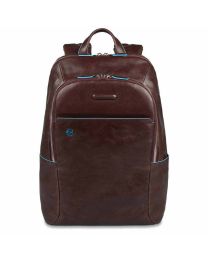 Small size, computer backpack with iPad® Blue Square - mahogany