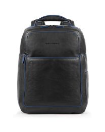 Fast Check computer backpack with iPad®10,5iPad 9,7 compartment, bottle and umbrella pockets Blue Square - Black